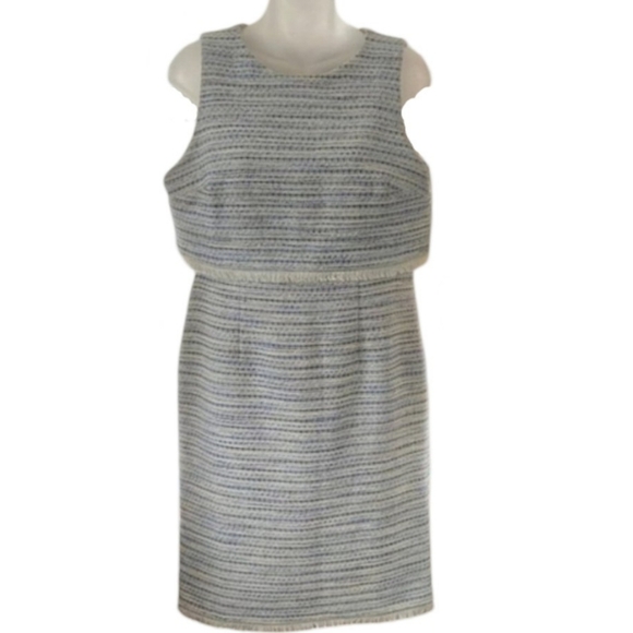 Ann Taylor Factory Blue Tweed Sheath Dress | Size 8 | EUC Professional - Picture 15 of 15